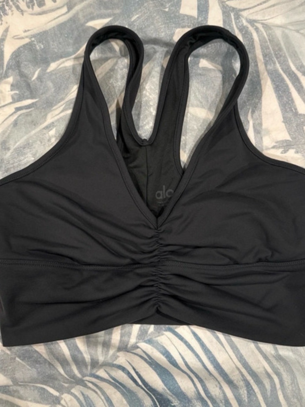 ALO Wild Thing Bra - Charcoal Green - S
